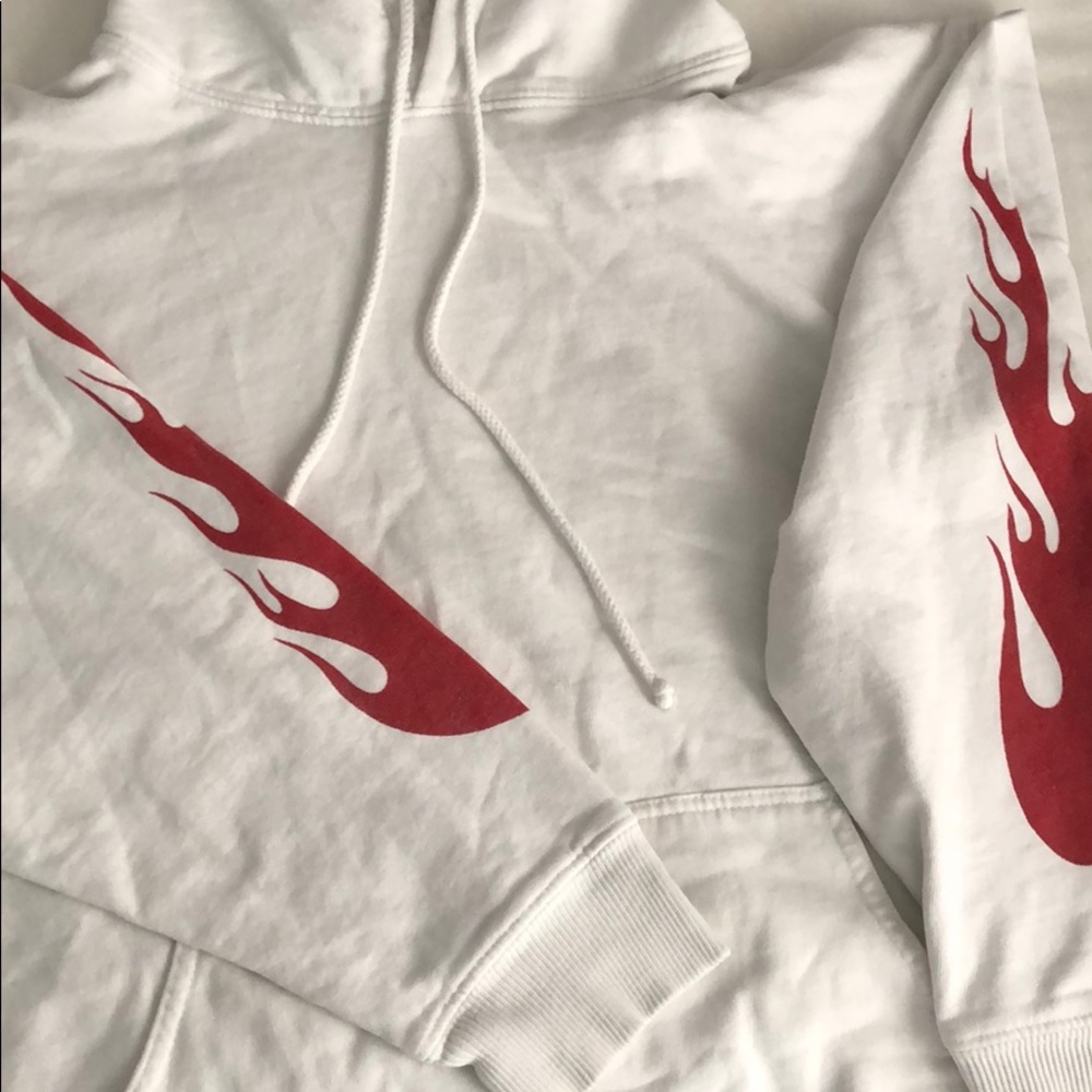 Flame white hoodie